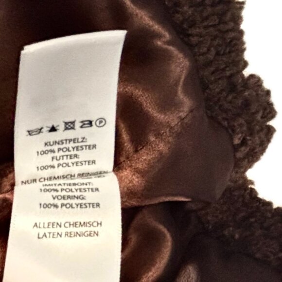 😊Rachel Zoe Teddy Sherpa Fleece Zip Jacket Women's Size M Chocolate Brown NEW - Picture 12 of 13